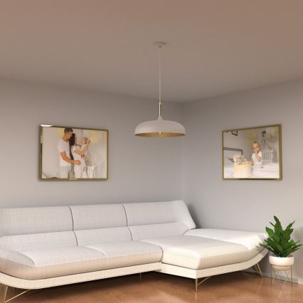 Chandelier on a string LINCOLN 1xE27/60W/230V d. 45 cm white