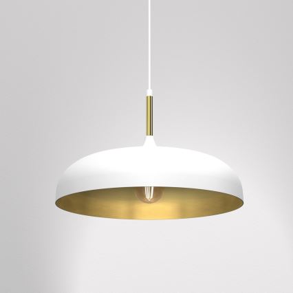 Chandelier on a string LINCOLN 1xE27/60W/230V d. 45 cm white