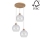 Chandelier on a string LINEA 3xE27/60W/230V oak - FSC certified