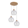 Chandelier on a string LINEA 3xE27/60W/230V oak
