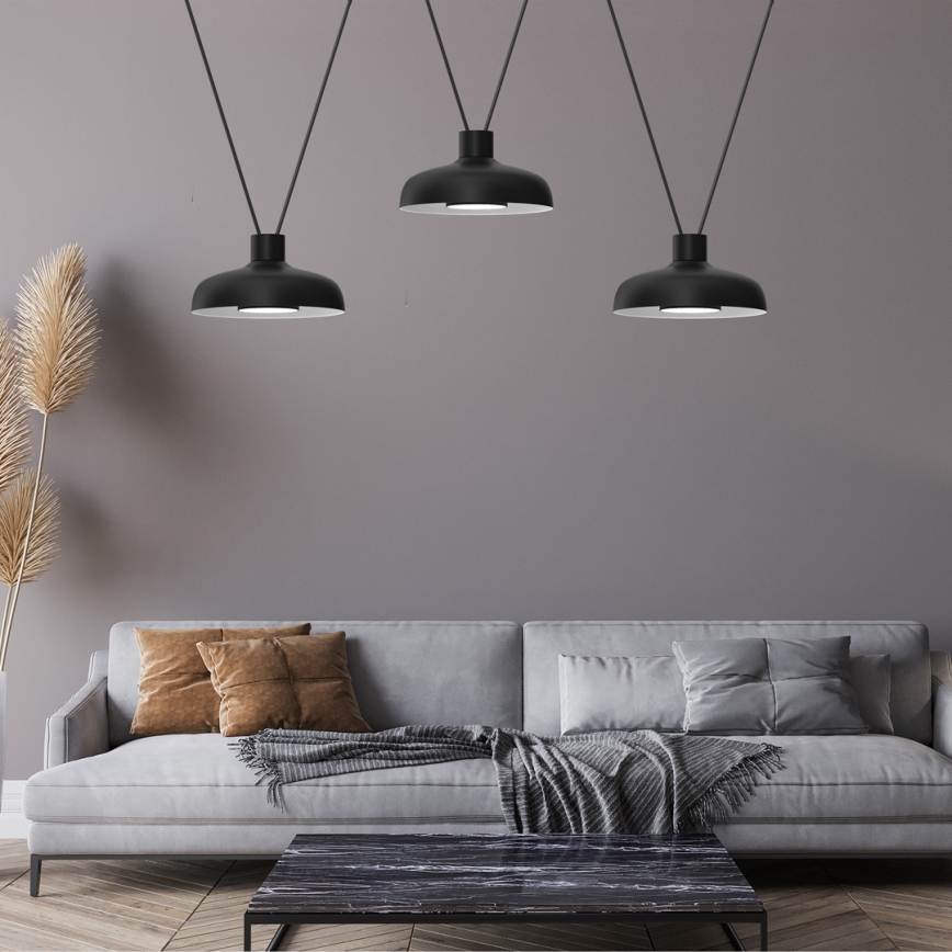 Chandelier on a string LINEA 3xGX53/12W/230V black