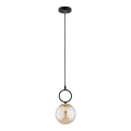 Chandelier on a string LISTER 1xE14/10W/230V black/smoky beige