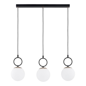 Chandelier on a string LISTER 3xE14/10W/230V black/white