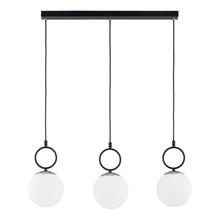 Chandelier on a string LISTER 3xE14/10W/230V black/white