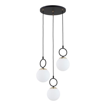 Chandelier on a string LISTER 3xE14/10W/230V black/white