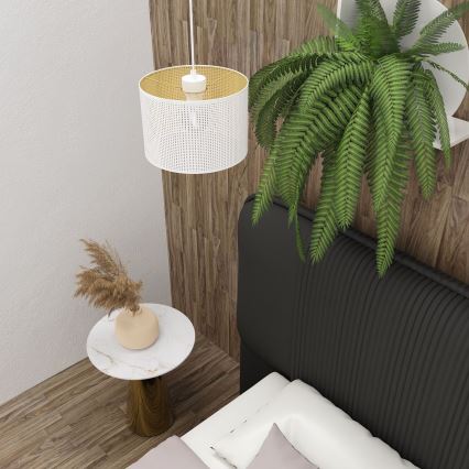 Chandelier on a string LOFT SHADE 1xE27/60W/230V d. 25 cm white/gold