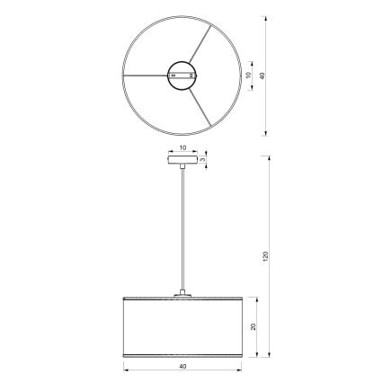 Chandelier on a string LOFT SHADE 1xE27/60W/230V d. 40 cm black