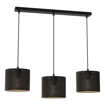Chandelier on a string LOFT SHADE 3xE27/60W/230V black/gold