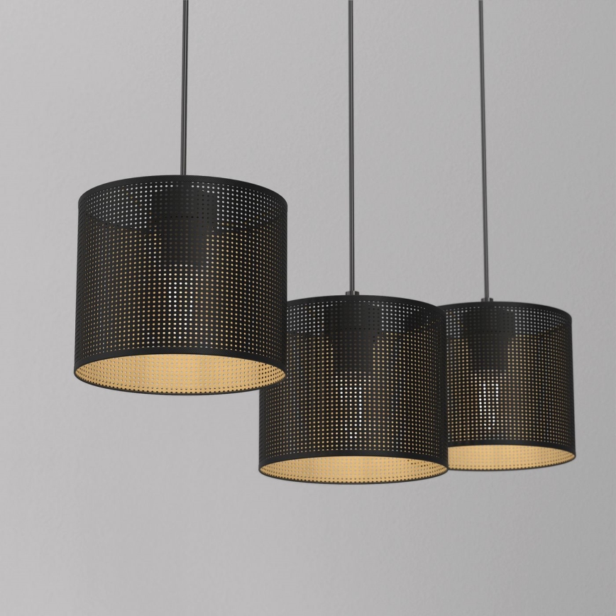 Chandelier on a string LOFT SHADE 3xE27/60W/230V black/gold