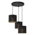 Chandelier on a string LOFT SHADE 3xE27/60W/230V black/gold