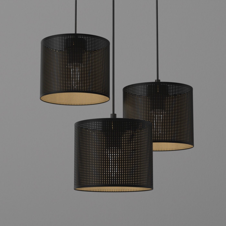 Chandelier on a string LOFT SHADE 3xE27/60W/230V black/gold