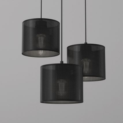 Chandelier on a string LOFT SHADE 3xE27/60W/230V black