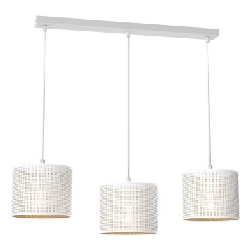 Chandelier on a string LOFT SHADE 3xE27/60W/230V white/gold