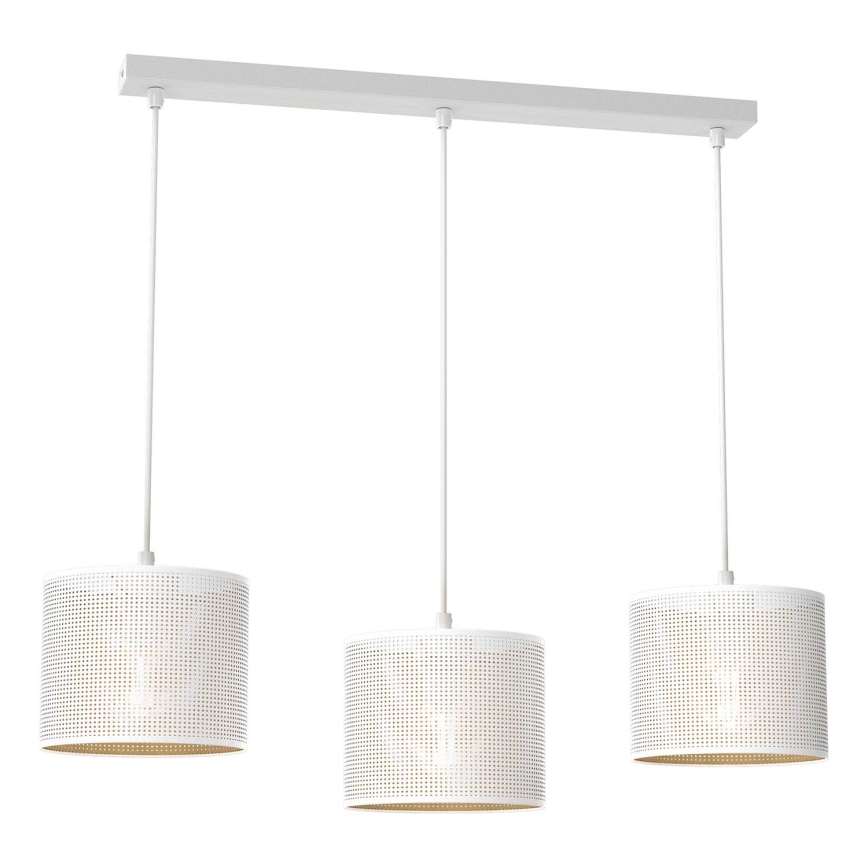 Chandelier on a string LOFT SHADE 3xE27/60W/230V white/gold