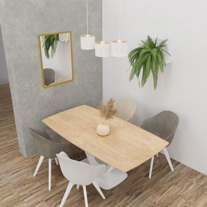 Chandelier on a string LOFT SHADE 3xE27/60W/230V white/gold