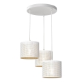 Chandelier on a string LOFT SHADE 3xE27/60W/230V white/gold