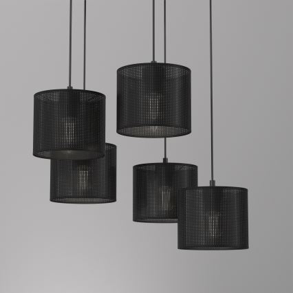 Chandelier on a string LOFT SHADE 5xE27/60W/230V black