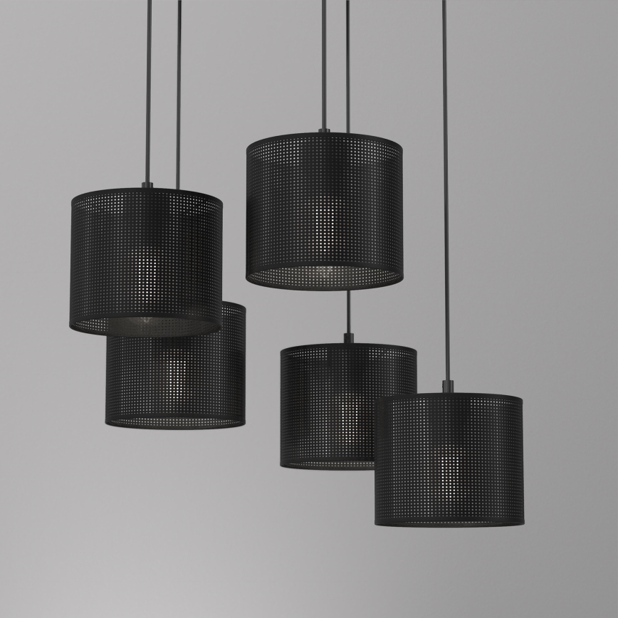 Chandelier on a string LOFT SHADE 5xE27/60W/230V black
