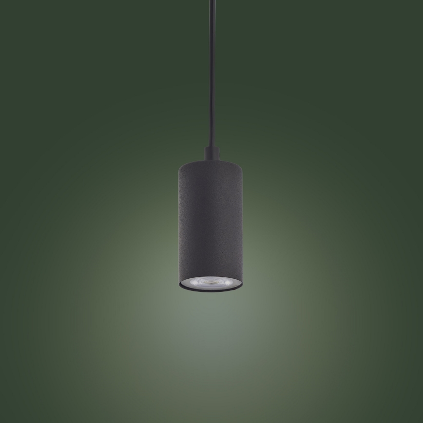 Chandelier on a string LOGAN BLACK 1xGU10/10W/230V