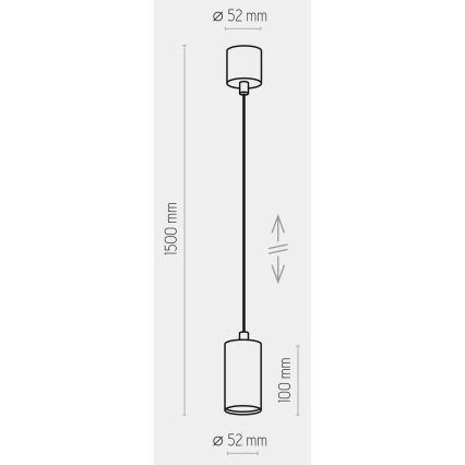 Chandelier on a string LOGAN BLACK 1xGU10/10W/230V