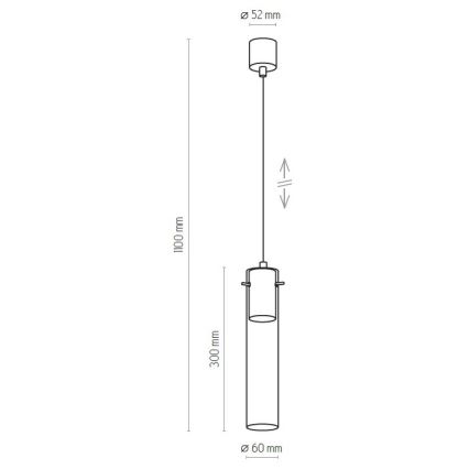 Chandelier on a string LOOK GRAPHITE 1xGU10/10W/230V