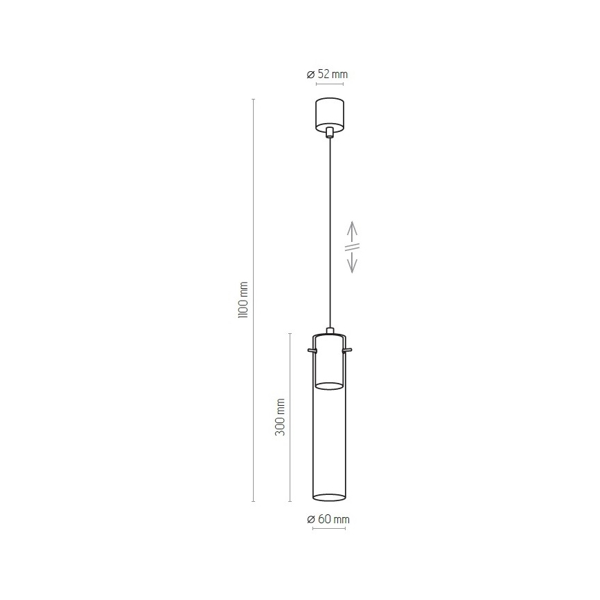 Chandelier on a string LOOK GRAPHITE 1xGU10/10W/230V