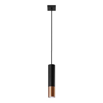 Chandelier on a string LOOPEZ 1xGU10/10W/230V black/copper