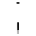 Chandelier on a string LOOPEZ 1xGU10/10W/230V black/shiny chrome