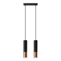Chandelier on a string LOOPEZ 2xGU10/10W/230V black/copper
