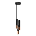 Chandelier on a string LOOPEZ 3xGU10/40W/230V round black/copper