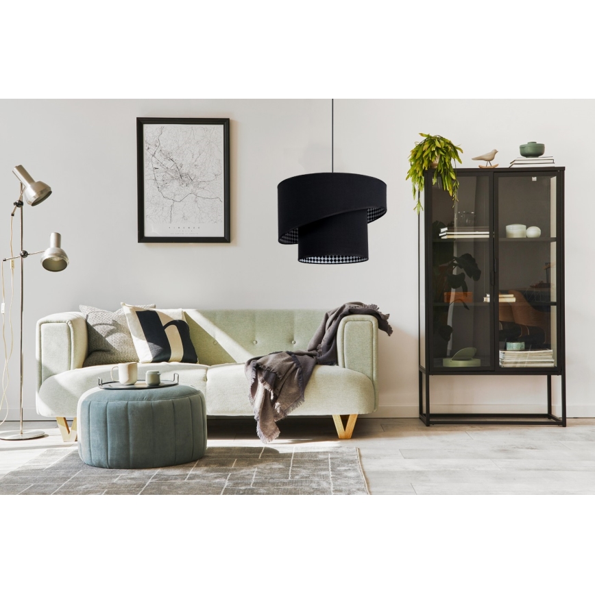 Chandelier on a string LORI 1×E27/60W/230V Black