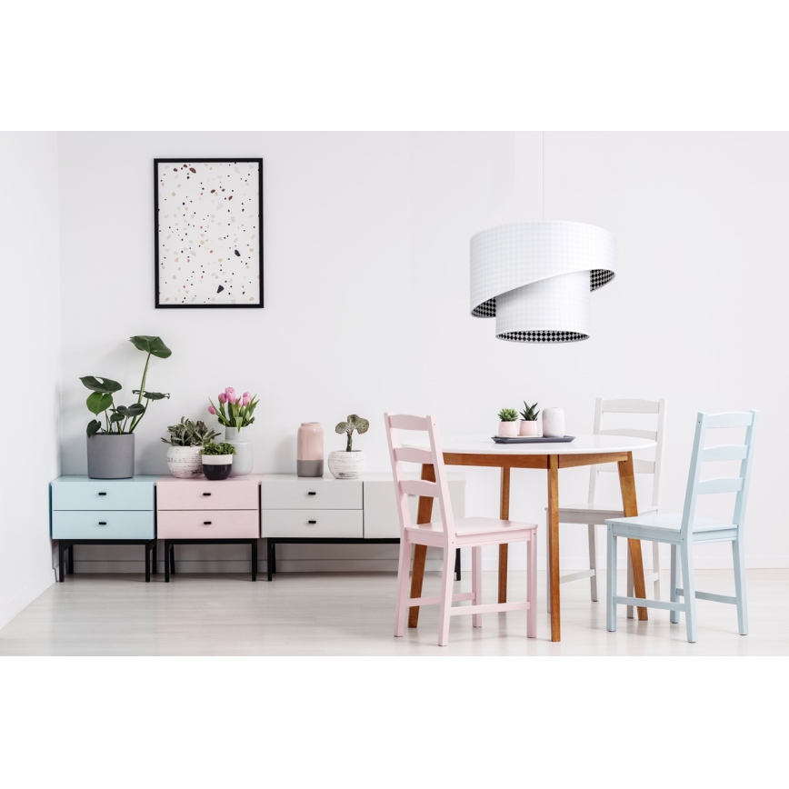 Chandelier on a string LORI 1×E27/60W/230V White