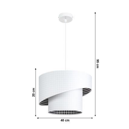 Chandelier on a string LORI 1×E27/60W/230V White