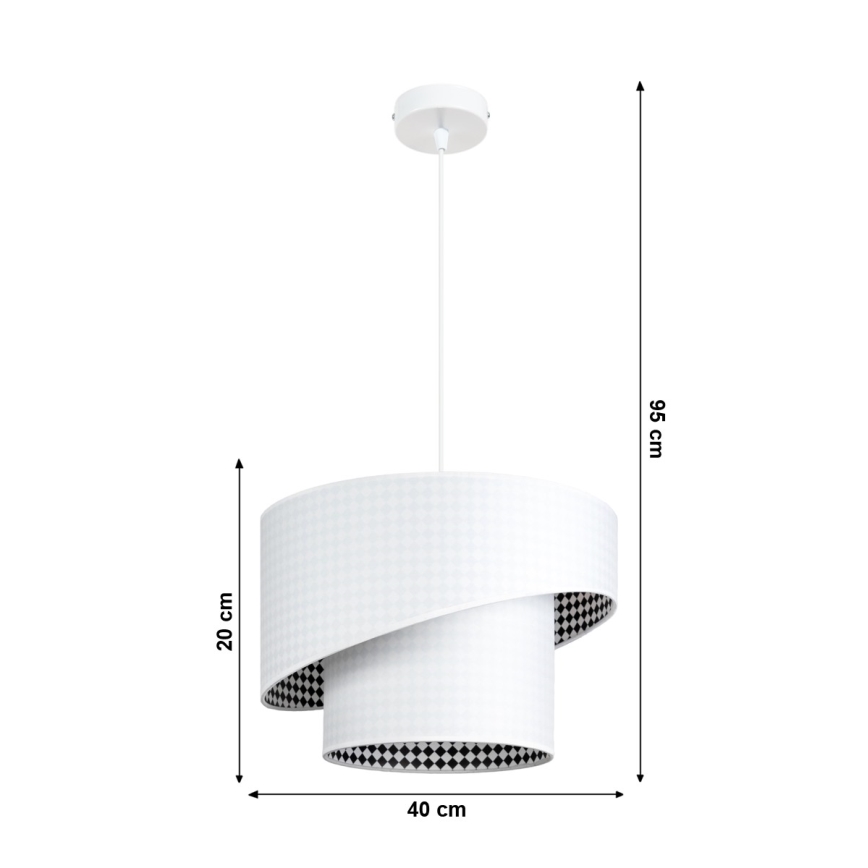 Chandelier on a string LORI 1×E27/60W/230V White