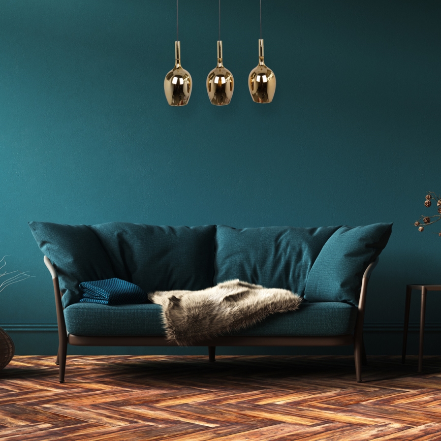 Chandelier on a string LUGANO 3xE14/40W/230V gold