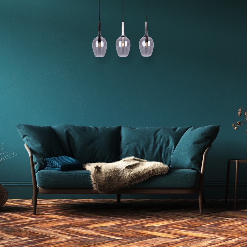 Chandelier on a string LUGANO 3xE14/40W/230V grey