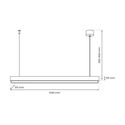 Chandelier on a string LUNGO T8 1xG13/18W/230V black