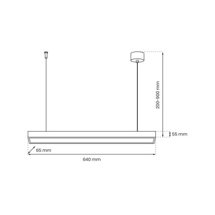 Chandelier on a string LUNGO T8 1xG13/9W/230V black