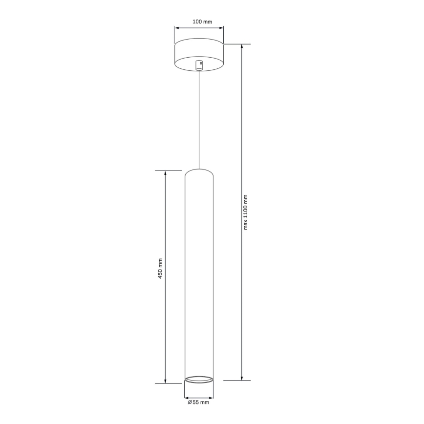 Chandelier on a string LUNGOMARE 1xGU10/10W/230V matte chrome