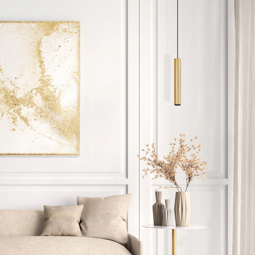 Chandelier on a string LUNGOMARE 1xGU10/10W/230V gold