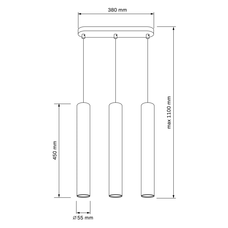 Chandelier on a string LUNGOMARE 3xGU10/10W/230V matte chrome