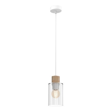 Chandelier on a string MADERA 1xE27/60W/230V white/wood