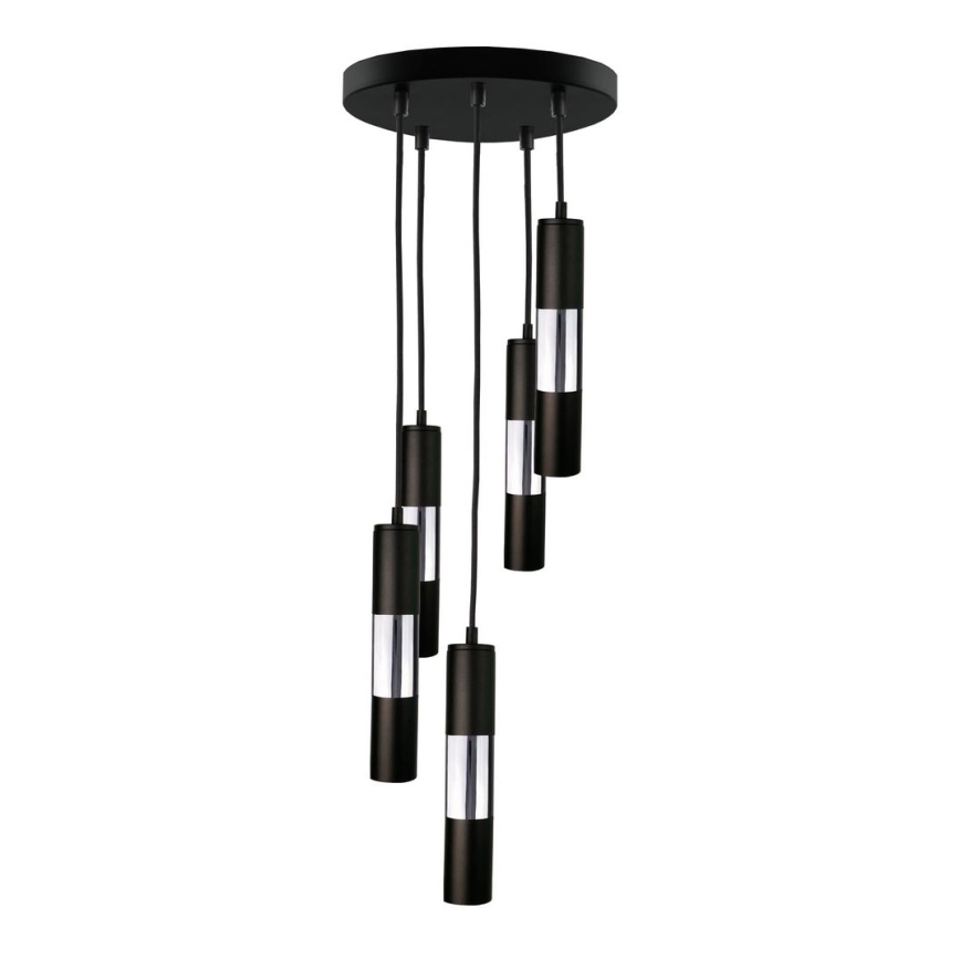 Chandelier on a string MAGNUMA 5xGU10/50W/230V black/shiny chrome