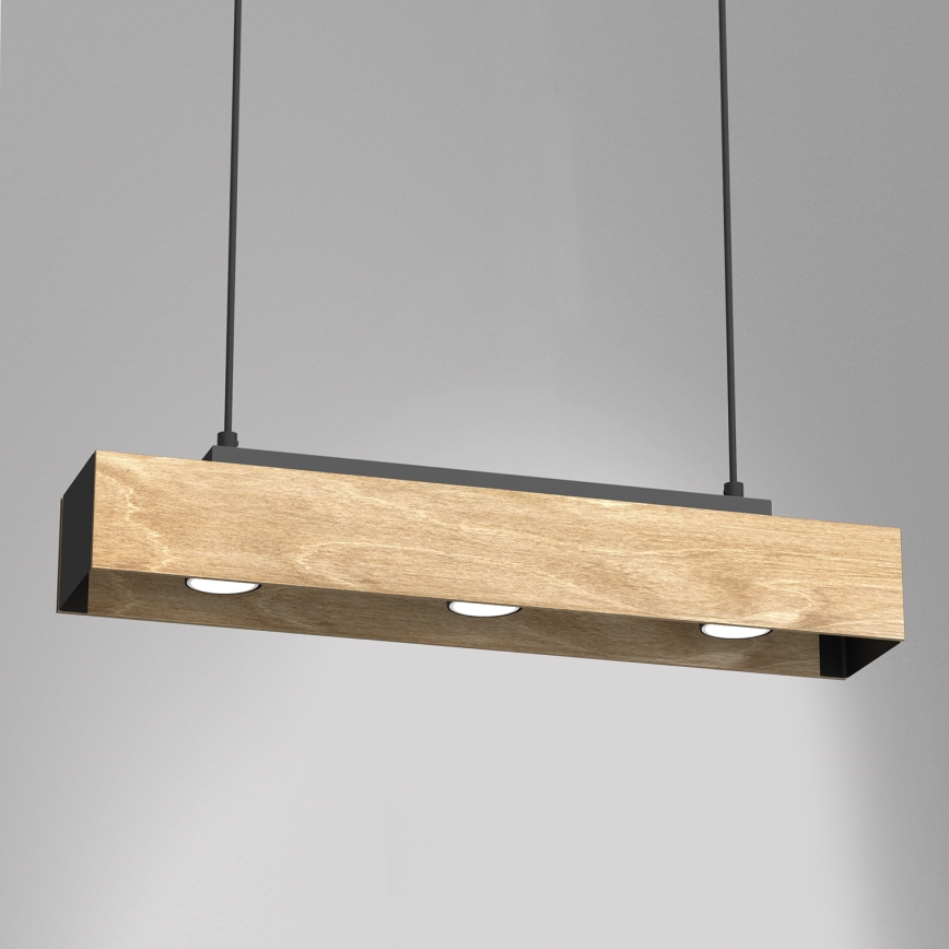 Chandelier on a string MAISON 3xGU10/8W/230V brown/oak