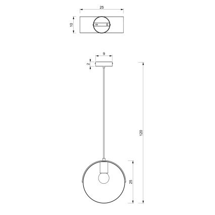Chandelier on a string MALM 1xE27/60W/230V