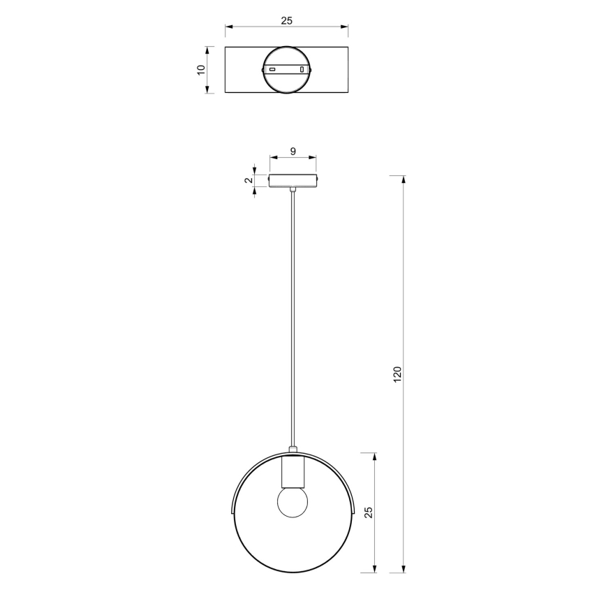 Chandelier on a string MALM 1xE27/60W/230V
