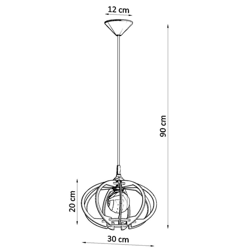 Chandelier on a string MANDELINO 1xE27/60W/230V