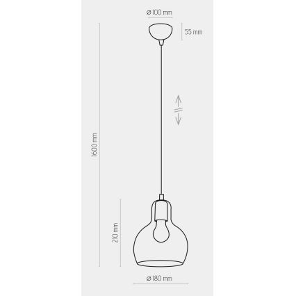 Chandelier on a string MANGO 1xE27/60W/230V