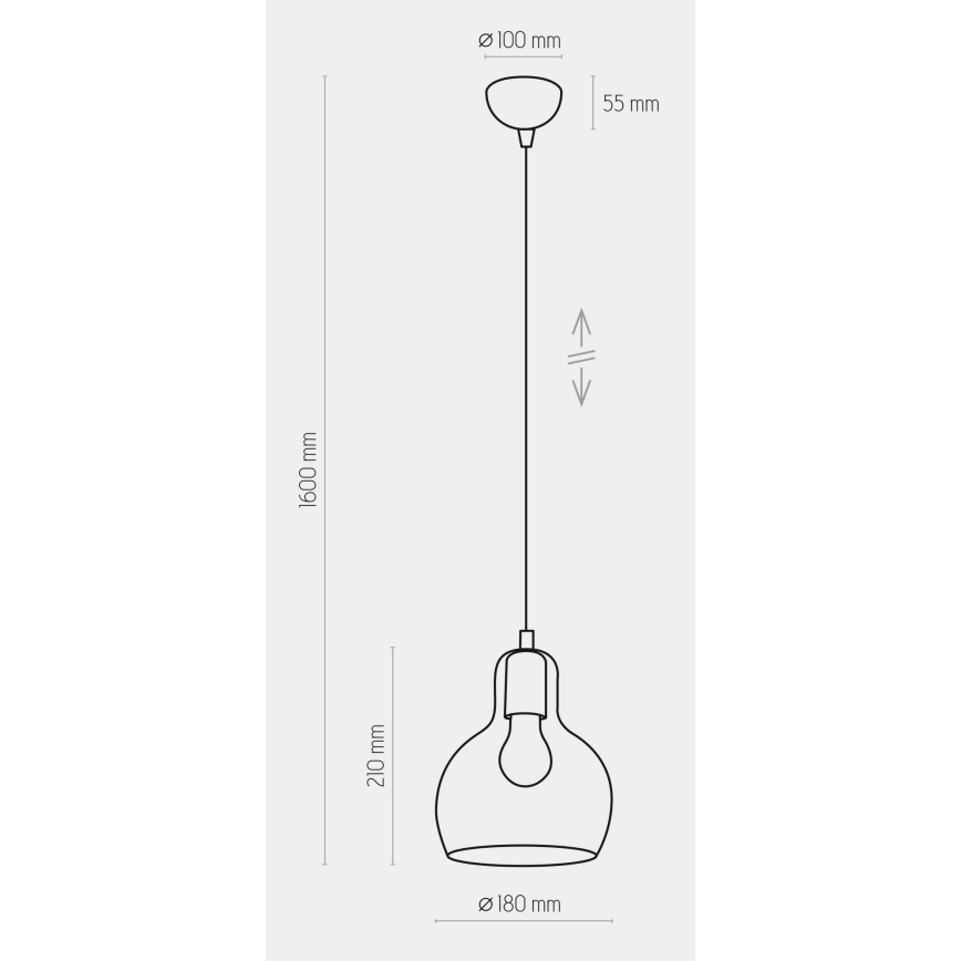 Chandelier on a string MANGO 1xE27/60W/230V