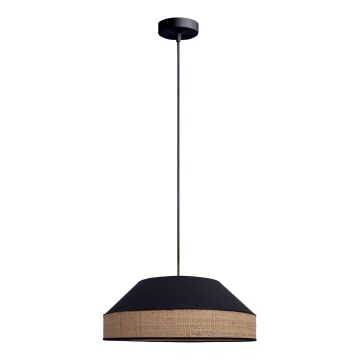 Chandelier on a string MANISO 1xE27/60W/230V d. 45 cm black/beige